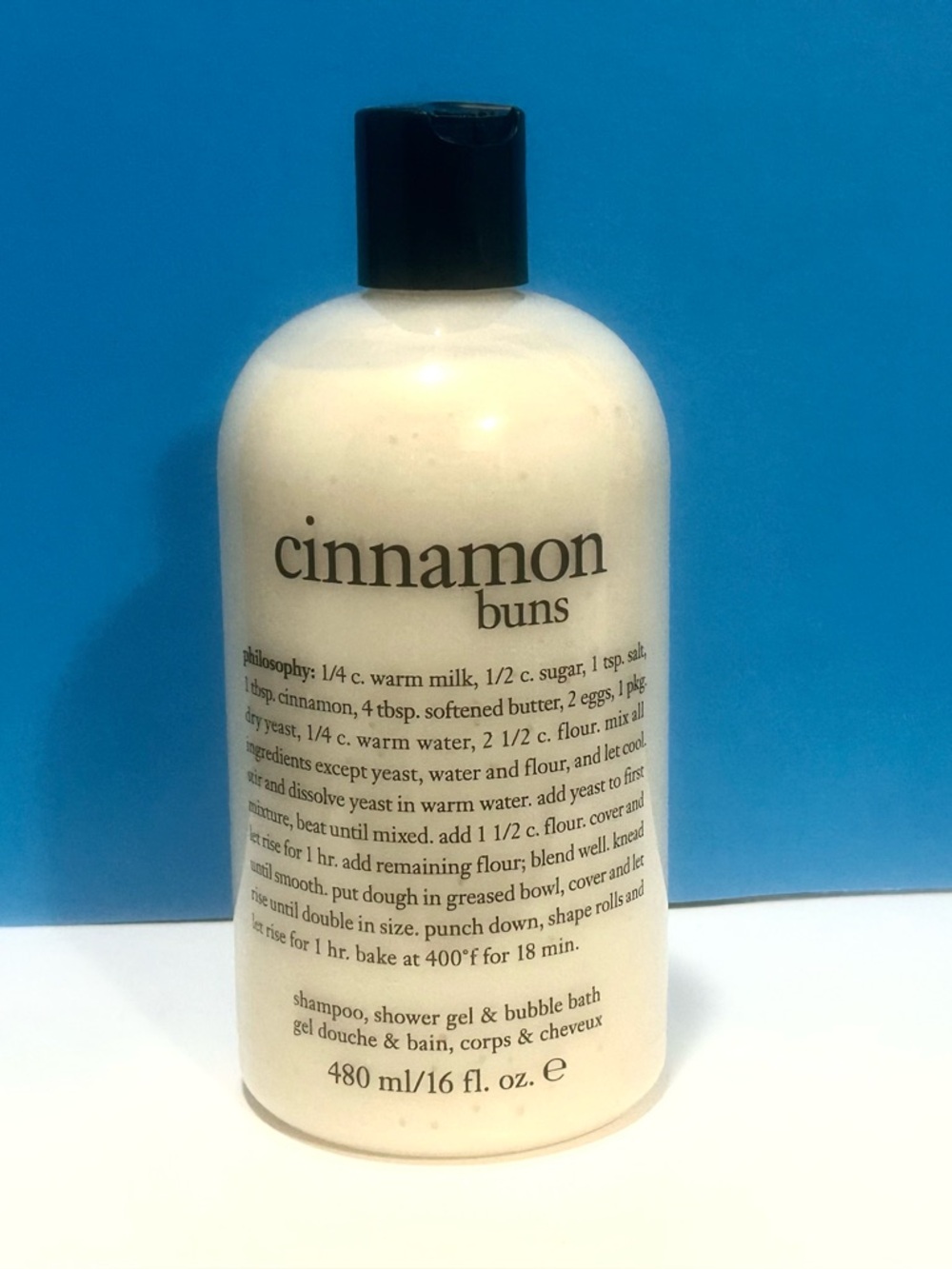 Philosophy Cinnamon Buns Shampoo Shower Gel & Bubble Bath 16oz